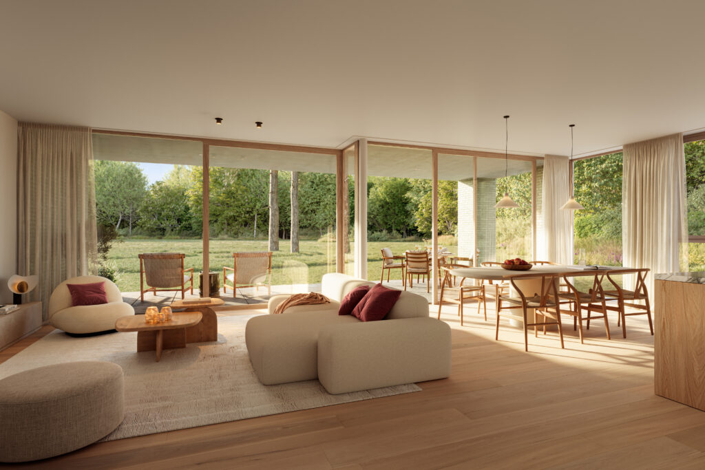 Huyze Verde interieur met groen tuinaanzicht